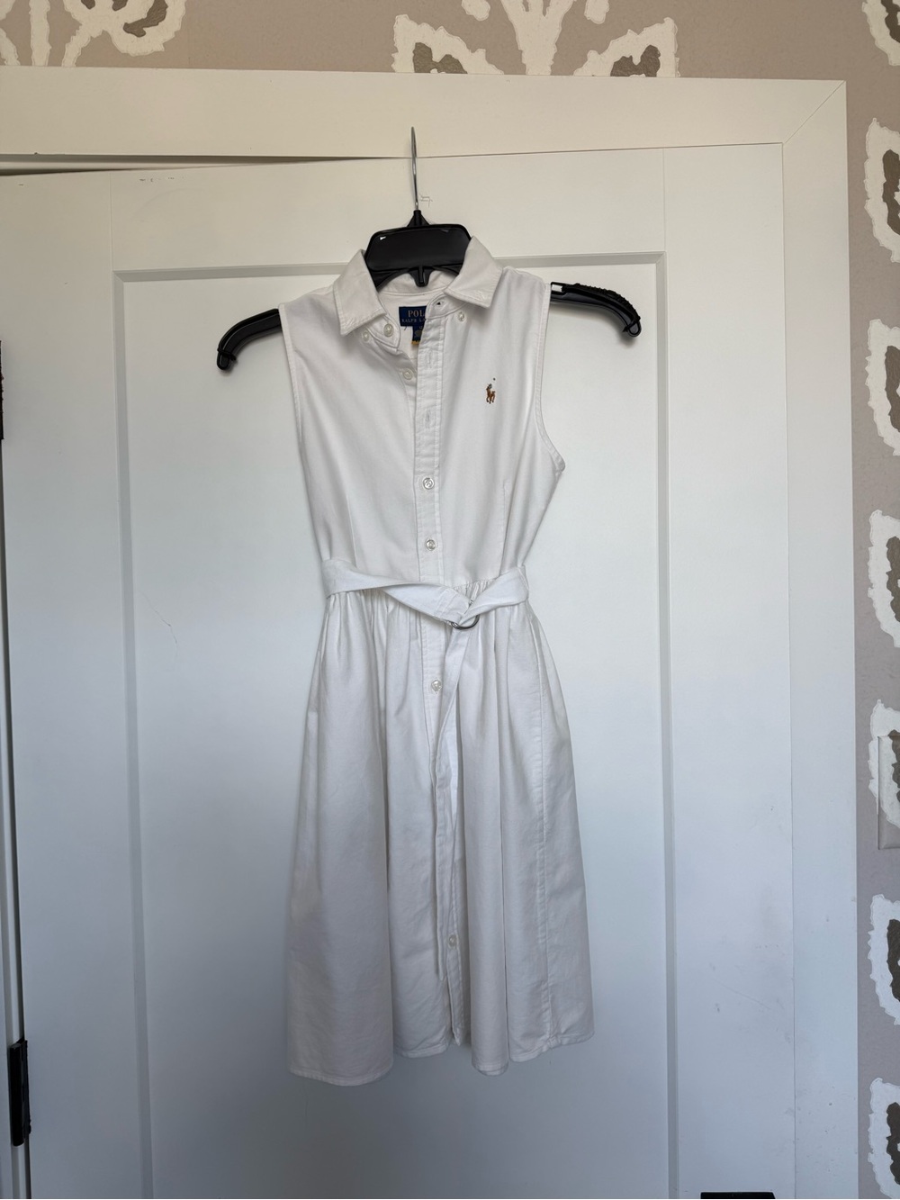 Polo by Ralph Lauren Girls Belted Cotton Oxford Shirtdress